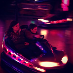  Cauley and I killing it on the dodgems. 