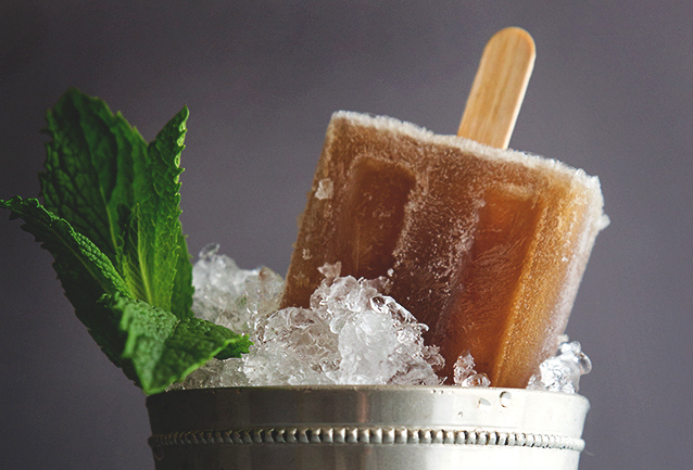 Alcoholic popsicles - mint julep